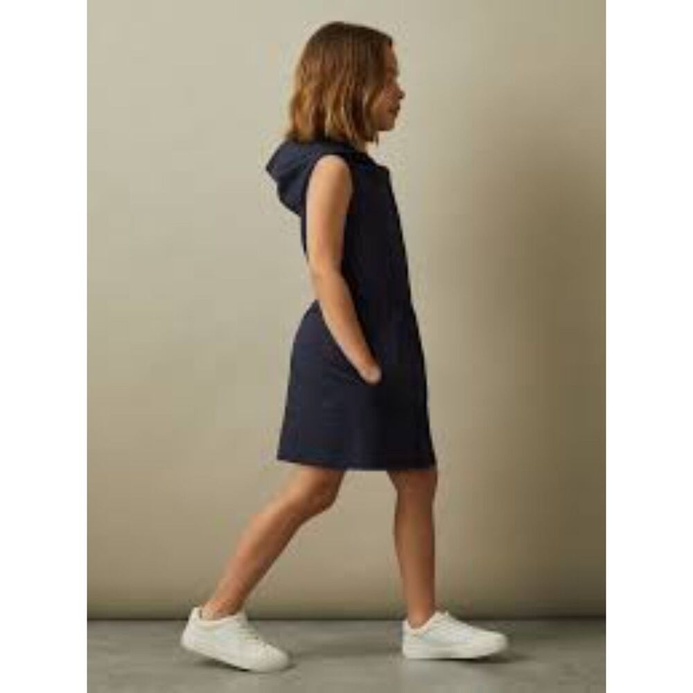 Reiss Kids Talli Shell Hooded Dress in Navy Size 12-13 years